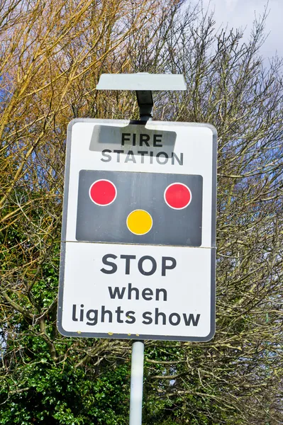 Знак пожежної станції — стокове фото