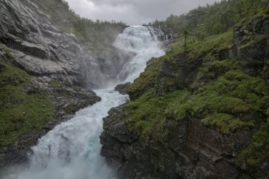 The Kjosfossen Waterfall on the Myrdal to Flm Railway Line