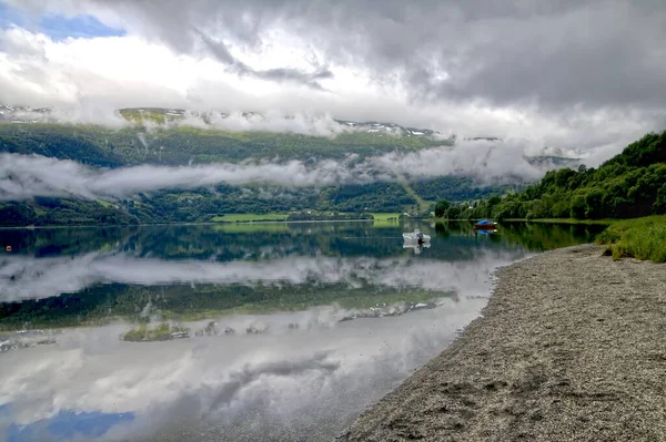 View Banks Vangsvatnet Voss Norway — Stockfoto