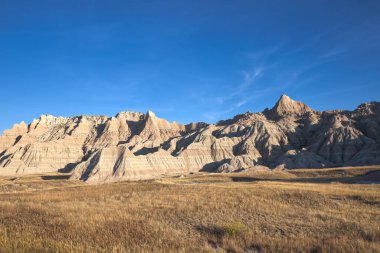 Sabahın erken saatlerinde Güney Dakota 'daki Badlands Ulusal Parkı' nda Eyer Geçidi 'ne yakın Vista Vista