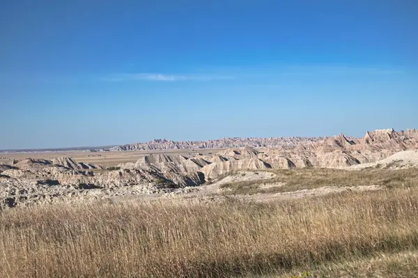 Early Morning Vista Conata Basin Overlook Badlands National Park South — Stock Photo, Image