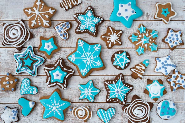 Cadre Réalisé Avec Différents Biscuits Pain Épice Noël Sur Fond — Photo