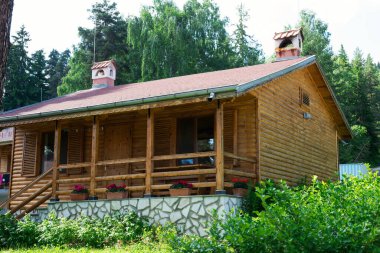 Cozy bungalow in a picturesque mountain campsite in Bulgaria, Eastern Europe in the Rhodope Mountains