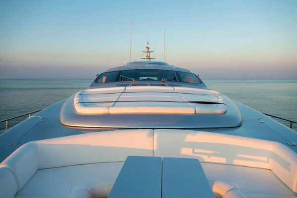 Beautiful Sea View Luxury Yacht Sunset Sunrise Horizontal Orientation — 图库照片