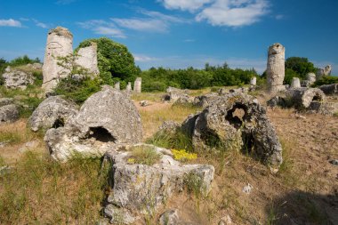 Bulgaristan 'ın Varna ilindeki Taş Çölü Pobiti Kamani - muhteşem kaya fenomeni - turizm beldesi