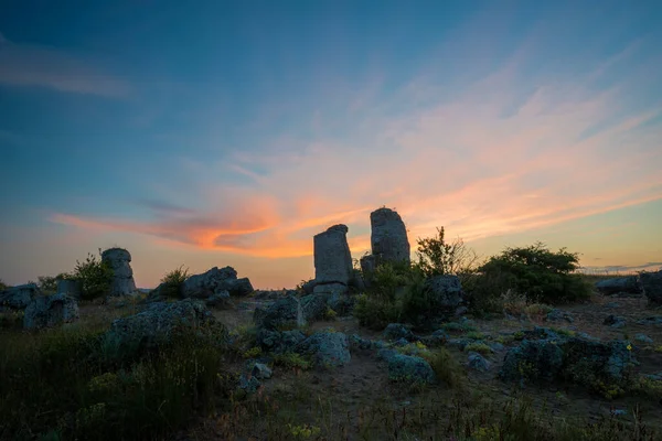 Lever Soleil Magnifique Sur Désert Pierre Pobiti Kamani Phénomène Rocheux — Photo