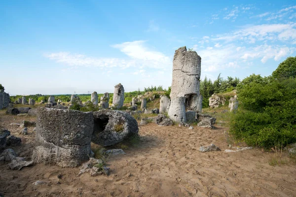 Deserto Pietra Pobiti Kamani Favoloso Fenomeno Roccioso Nella Provincia Varna — Foto Stock