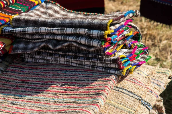 Colcha Tradicional Búlgara Tecida Mão Kitenik Ofício Típico Das Montanhas — Fotografia de Stock