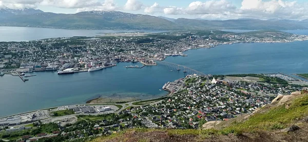 Panoramic View Tromso City Storsteinen Summer Northen Norway Famous View — Stock Photo, Image