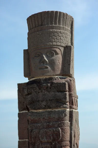 Toltec warriors. Detail. Ancient ruins of Tula de Allende