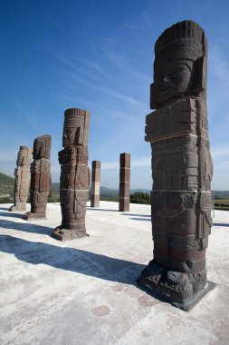 Toltec warriors. Ancient ruins of Tula de Allende clipart