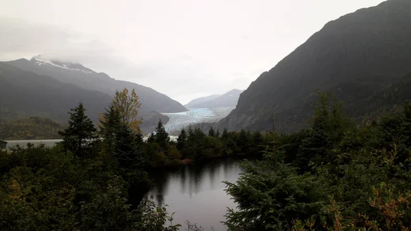 Mendenhall Glaciär Och Omgivning Juneau Alaska Stockbild