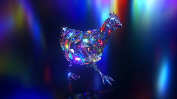 Gyémánt Állatok Gyűjteménye Csirkét Futtatok Természet Állatok Koncepciója Animáció Egy — Stock Fotó