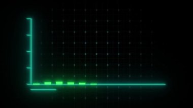 Uparrow, ultra HD 4K borsa değeri ile 2B yükselen yeşil çizelge çizelgesinin 3B animasyonu