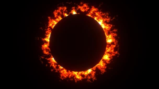 Efeito de eclipse solar total. A lua cobre o sol. animação 3d — Vídeo de Stock