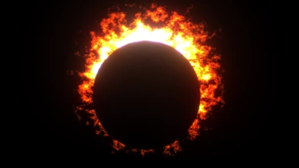 Efectul total al eclipsei solare. Luna acoperă soarele. 3d animație — Videoclip de stoc