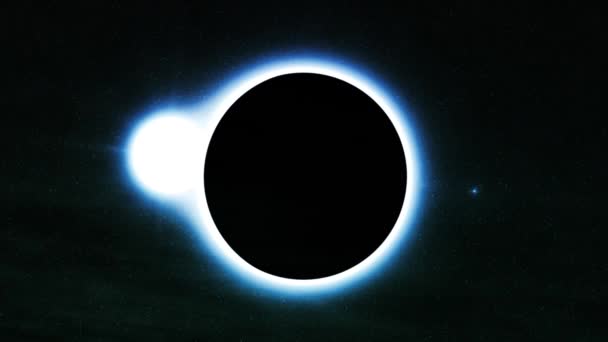 Efecto total del eclipse solar azul. La luna cubre el sol. animación 3d — Vídeos de Stock
