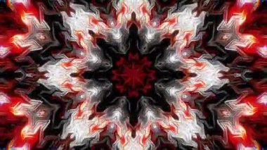 Dalgalı kaleydoskop gibi çok renkli cam dalgalı desen. 3D stil soyut döngülü bg, parlak sıvı camdan dalgalı simetrik yapı. 4k moda renkli sıvı animasyonu.