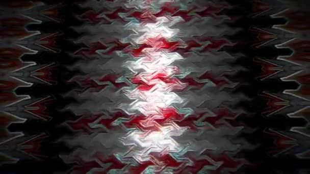 Modèle ondulé en verre comme kaléidoscope avec des ondes, gradient multicolore. 3D élégant abstrait boucle bg, structure symétrique ondulée de verre liquide brillant. Animation fluide colorée tendance 4k. — Video