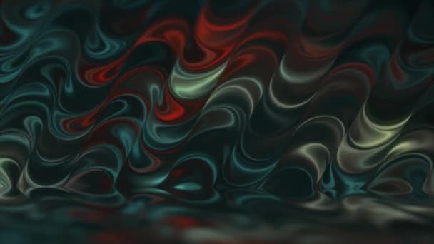 Abstrato 3d renderizar holográfico fundo de superfície de óleo, superfície ondulada folha, onda e ondulações, luz moderna ultravioleta, néon. — Vídeo de Stock