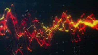 Dalga borsaları kırmızı grafik 3d döngü animasyonu. Farklı pazar durumu, yükselen iş ve finans grafiği, ekonomi veri diyagramı ve para yatırım analizi döngüsel ve soyut kavram.