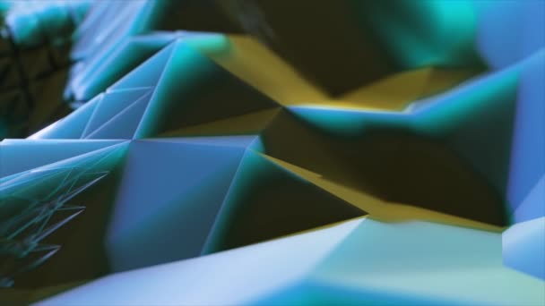 Abstrakt sammansättning med växande bitar av kristaller. Abstrakt bakgrund. 3D-animering av en sömlös slinga — Stockvideo