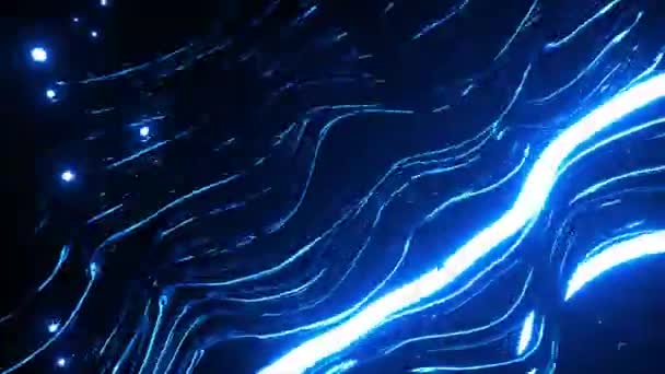 Yanıp sönen kablolar ve üçgen. Neon ışıkları olan soyut kulüp kompozisyonu. Kusursuz bir döngünün 3d animasyonu — Stok video