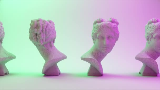 Glitch der Venus Kopf auf hellem Hintergrund. 4K. Ultrahochauflösend. 3840x2160. 3D-Animation der nahtlosen Schleife — Stockvideo