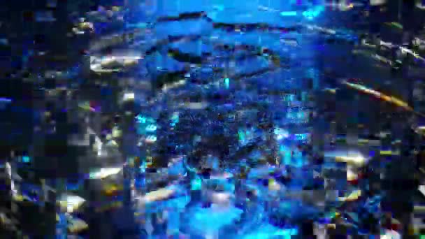 Whirlpool di vetro. Movimenti ciclici delle onde. Colore blu-nero. Animazione 3D di un loop senza soluzione di continuità — Video Stock