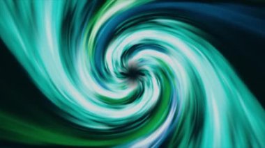  Soyut arkaplan. Parlak girdap. Uzay-zaman kavramı. Mavi yeşil renk. 3d canlandırma.