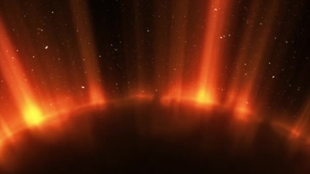 Cosmic eclipse. Black background. Red color. 3d animation — Stock Video