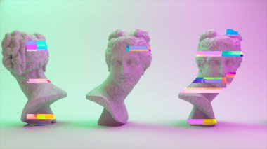 Açık arkaplanda Venüs 'ün kafası var. 3d illüstrasyon