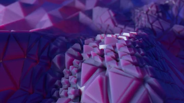 Abstrakt sammansättning med växande bitar av kristaller. Abstrakt bakgrund. 3D-illustration — Stockfoto