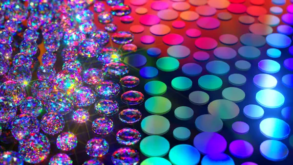 Burbujas coloridas. Esferas azules. Chispas. ilustración 3d — Foto de Stock