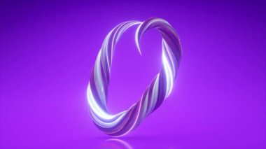 Koleksiyon Yaşayan Alfabe. Eşsiz çarpık harfler. Mavi renk. O harfi. Alfa mat ile kusursuz döngünün 3D animasyonu