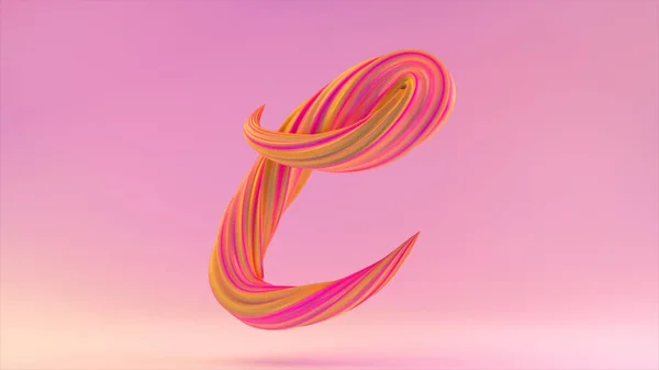 Collection Winding Alphabet Unique Twisted Letters Pink Yellow Letter Illustration — Stock Photo, Image