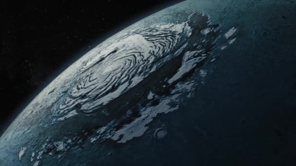 Concepto Cosmos. Vuelo sobre la luna. Vista superior de la superficie de los planetas. animación 3d — Vídeos de Stock