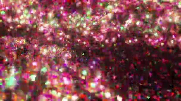 Golven op het oppervlak van de diamantzee bestaande uit vele diamantbollen. Roze kleur. 3d animatie van een naadloze lus. — Stockvideo