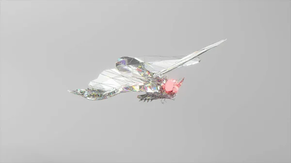 Літаюча Алмазна Бабка Поняття Природи Тварин Низький Полімер Білий Колір — стокове фото