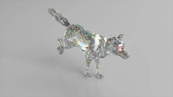 Diamantener Wolf Das Konzept Von Natur Und Tieren Poly Arm — Stockfoto