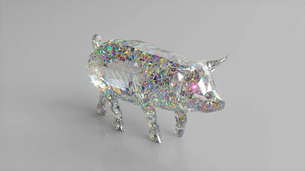 Diamantenschwein Das Konzept Von Natur Und Tieren Poly Arm Weiße — Stockfoto