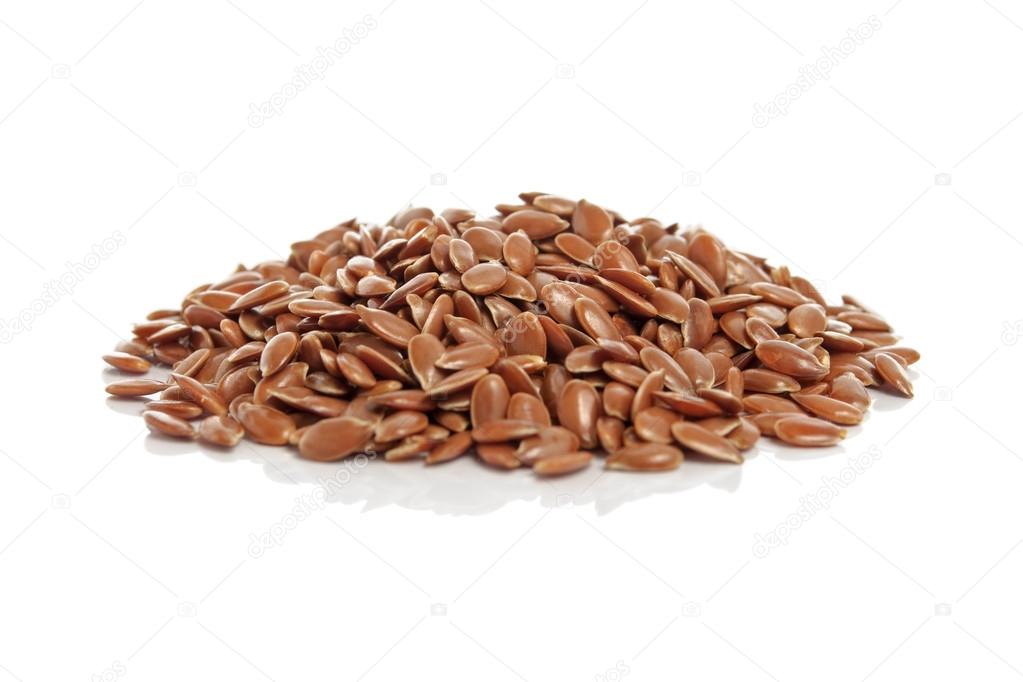 Flax Seeds Isolated on White Background