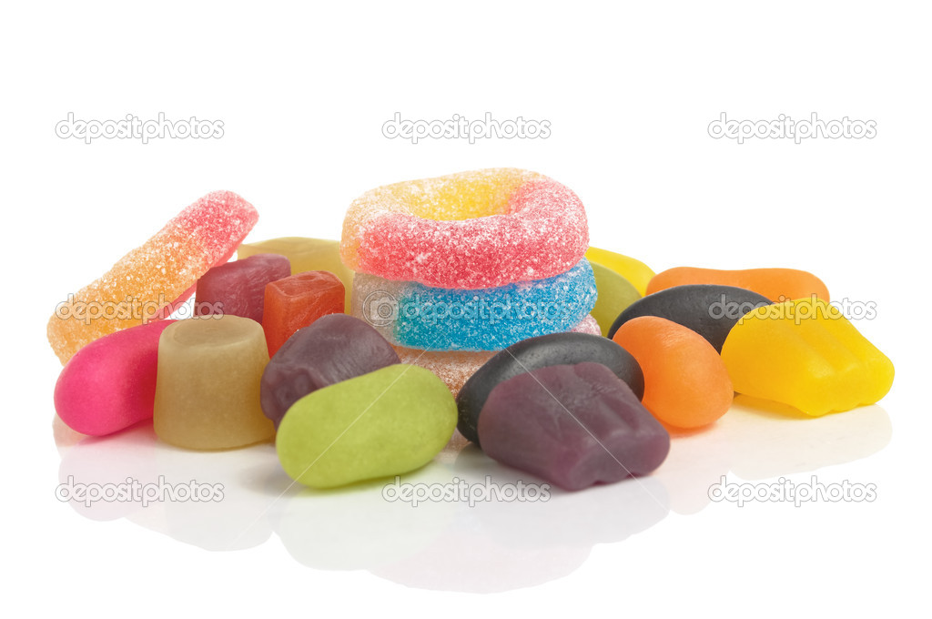 Colorful Sweets on White Background