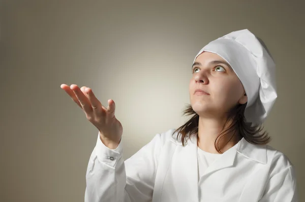 Beginner chef waiting for a miracle — Stock Photo, Image