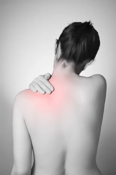 Woman with back pain — Stock Photo, Image