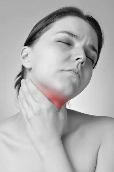 Throat pain — Stock Photo, Image