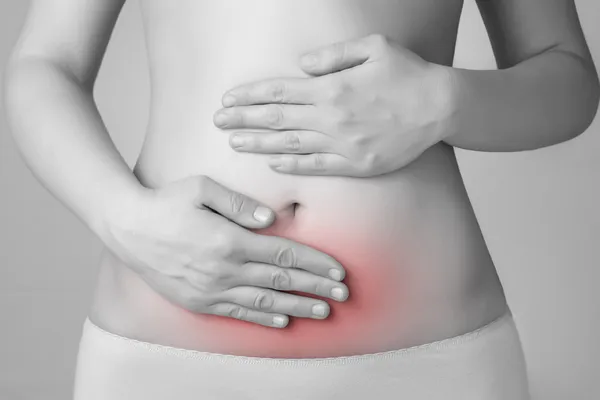 Dor abdominal — Fotografia de Stock