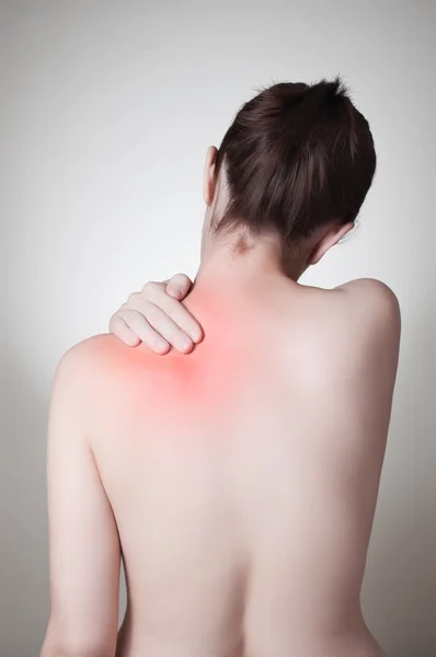 Woman with back pain — Stock Photo, Image