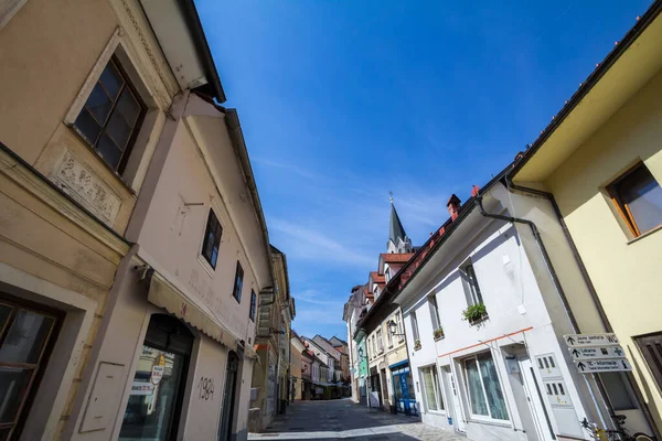 Kranj Σλοβενια Ιουνιου 2021 Μεσαιωνικό Στενό Δρομάκι Cankarjeva Ulica Στο — Φωτογραφία Αρχείου