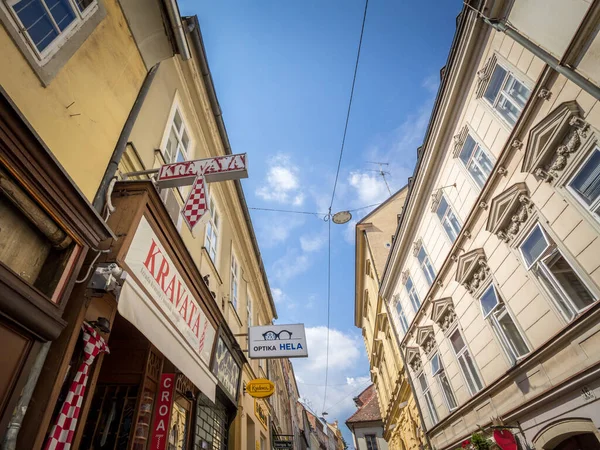 Zagreb Croatia Ιουνιου 2021 Κατάστημα Γραβάτας Που Πουλάει Σουβενίρ Στον — Φωτογραφία Αρχείου